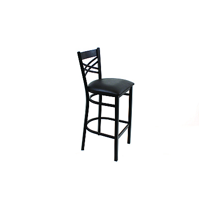 JMC Furniture X Series Barstool, Supports Up to 300 lb, 29.5" Seat Height, Black Seat, Black Back, Black Base (XBSBVSBLK)