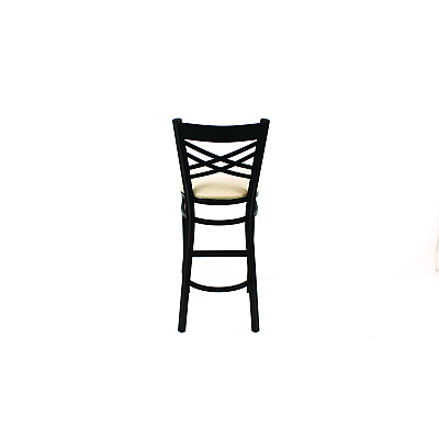 JMC Furniture X Series Barstool, Supports Up to 300 lb, 29.5" Seat Height, Cream Seat, Black Back, Black Base (XBSBVSCRM)