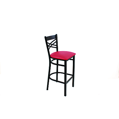 JMC Furniture X Series Barstool, Supports Up to 300 lb, 29.5" Seat Height, Red Seat, Black Back, Black Base (XBSBVSRED)