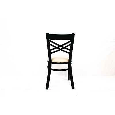 JMC Furniture X Series Chair, Supports Up to 300 lb, 18" Seat Height, Cream Seat, Black Back, Black Base (XCHBVSCRM)
