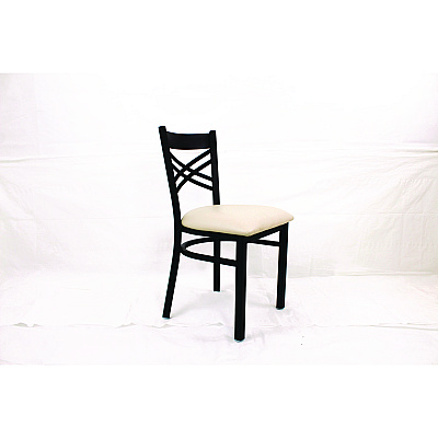 JMC Furniture X Series Chair, Supports Up to 300 lb, 18" Seat Height, Cream Seat, Black Back, Black Base (XCHBVSCRM)