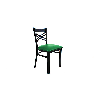 JMC Furniture X Series Chair, Supports Up to 300 lb, 18" Seat Height, Green Seat, Black Back, Black Base (XCHBVSGRN)