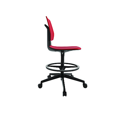 Safco Commute Extended Height Task Chair, Supports Up to 275 lbs, 18.25" to 22.25" Seat Height, Red/Black (SAF7827RD)