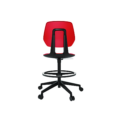 Safco Commute Extended Height Task Chair, Supports Up to 275 lbs, 18.25" to 22.25" Seat Height, Red/Black (SAF7827RD)