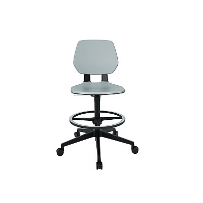 Safco Commute Extended Height Task Chair, Supports Up to 275 lbs, 18.25" to 22.25" Seat Height, Gray/Black (SAF7827GR)