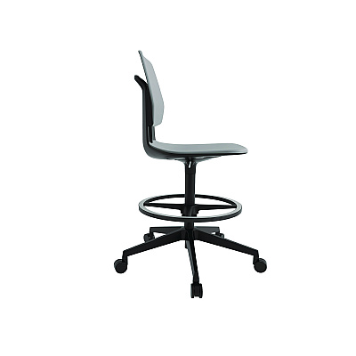 Safco Commute Extended Height Task Chair, Supports Up to 275 lbs, 18.25" to 22.25" Seat Height, Gray/Black (SAF7827GR)