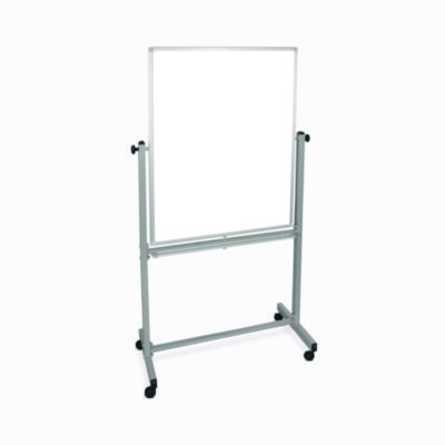 Luxor Mobile Magnetic Whiteboard, 36" x 68", White Surface, Satin Aluminum Frame (LXOMB3040WW)
