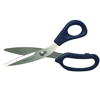 Westcott Power Pivot Shears, 8" Long, 3.5" Cut Length, Straight Blue Handle (ACM00454)