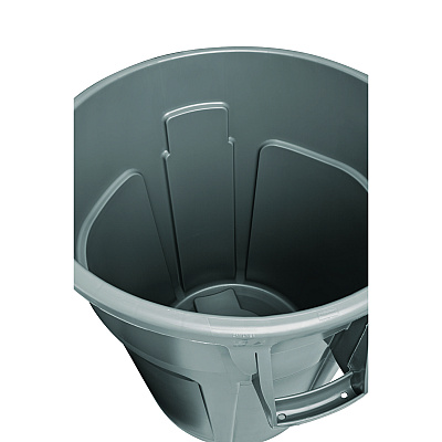 Rubbermaid Commercial Vented Round Brute Container, 20 gal, Plastic, Gray (RCP262000GRA)