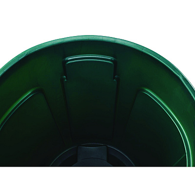 Rubbermaid Commercial Vented Round Brute Container, 32 gal, Plastic, Dark Green (RCP2632DGR)