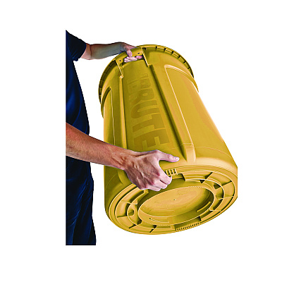 Rubbermaid Commercial Vented Round Brute Container, 44 gal, Plastic, Yellow (RCP264360YEL)