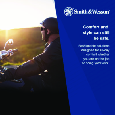 Smith & Wesson 44 Magnum Safety Glasses, Black Frame, Clear Lens, 12/Box (KCC23452)