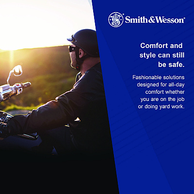 Smith & Wesson 44 Magnum Safety Glasses, Black Frame, Black Lens, 12/Box (KCC23453)