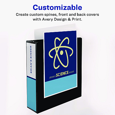 Avery Showcase Economy View Binders with Slant Rings, 3 Rings, 3" Capacity, 11 x 8.5, White (AVE19751)