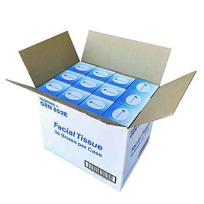 GEN Facial Tissue Cube Box, 2-Ply, White, 85 Sheets/Box, 36 Boxes/Carton (GEN852E)