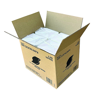 GEN Cocktail Napkins, 1-Ply, 9w x 9d, White, 500/Pack, 8 Packs/Carton (GENCOCKTAILNAPW)