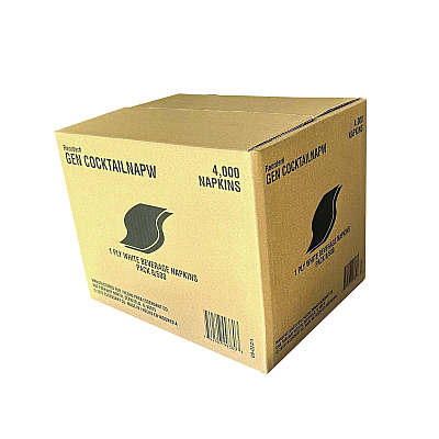 GEN Cocktail Napkins, 1-Ply, 9w x 9d, White, 500/Pack, 8 Packs/Carton (GENCOCKTAILNAPW)