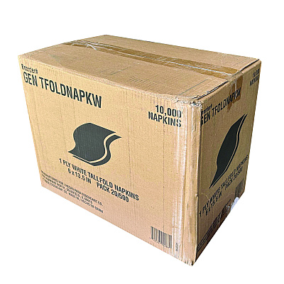 GEN Tall-Fold Napkins, 1-Ply, 5.98 x 11.38, White, 10,000/Carton (GENTFOLDNAPKW)
