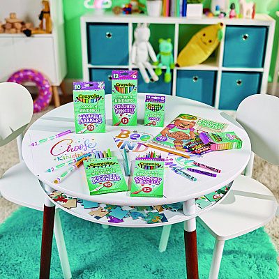 Crayola Colors of Kindness Fine Line Washable Markers, Fine Bullet Tip, Assorted Colors, 10/Box (CYO587807)