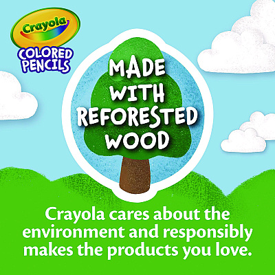 Crayola Long-Length Colored Pencil Set, 3.3 mm, 2B, Assorted Lead and Barrel Colors, 50/Box (CYO684050)