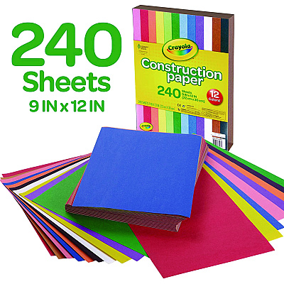 Crayola Construction Paper, 9 x 12, Assorted Colors, 240 Sheets/Pack (CYO993200)
