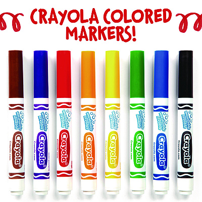 Crayola Broad Line Washable Markers, Broad Bullet Tip, Blue, 12/Box (CYO587800042)
