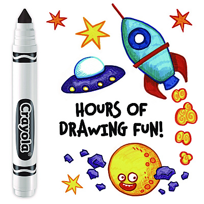 Crayola Broad Line Washable Markers, Broad Bullet Tip, Black, 12/Box (CYO587800051)