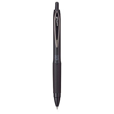 uniball 207 Plus+ Gel Pen, Retractable, Micro 0.5 mm, Black Ink, Black Barrel, Dozen (UBC70606)