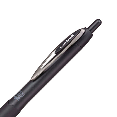 uniball 207 Plus+ Gel Pen, Retractable, Micro 0.5 mm, Black Ink, Black Barrel, Dozen (UBC70606)
