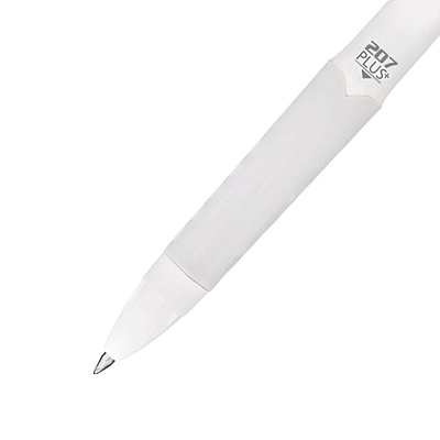uniball 207 Plus+ Gel Pen, Retractable, Medium 0.7 mm, Black Ink, White Barrel, 4/Pack (UBC70652)