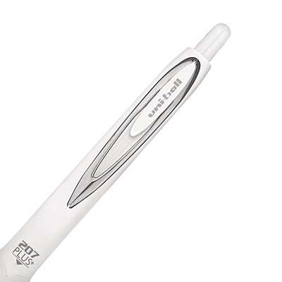 uniball 207 Plus+ Gel Pen, Retractable, Medium 0.7 mm, Black Ink, White Barrel, 4/Pack (UBC70652)
