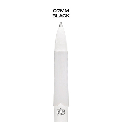 uniball 207 Plus+ Gel Pen, Retractable, Medium 0.7 mm, Black Ink, White Barrel, 4/Pack (UBC70652)