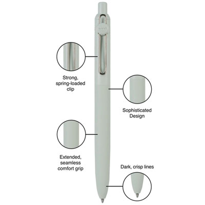 uniball Zento Gel Pen, Retractable, Medium 0.7 mm, Black Ink, Adobe/Linen/Mist/Umber Barrel Colors, Dozen (UBC70660)