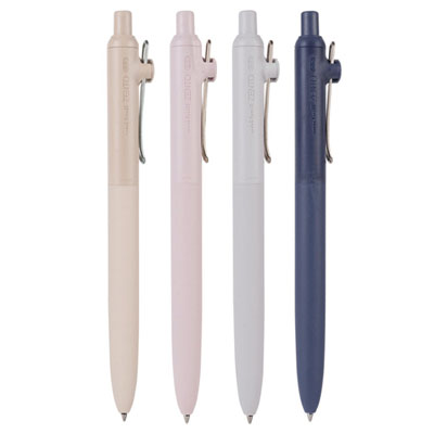 uniball Zento Gel Pen, Retractable, Medium 0.7 mm, Black Ink, Coastal/Fog/Ivory/Lavender Barrel Colors, Dozen (UBC70663)