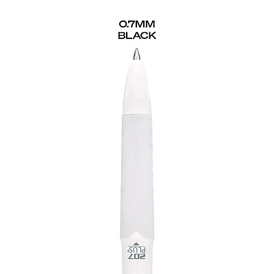uniball 207 Plus+ Gel Pen, Retractable, Medium 0.7 mm, Black Ink, White Barrel, Dozen (UBC70706)
