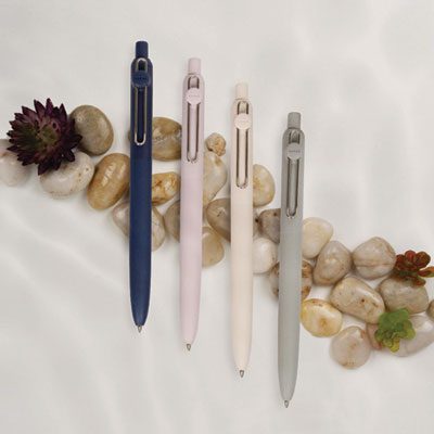 uniball Zento Gel Pen, Retractable, Medium 0.7 mm, Black Ink, Coastal/Fog/Ivory/Lavender Barrel Colors, Dozen (UBC70663)