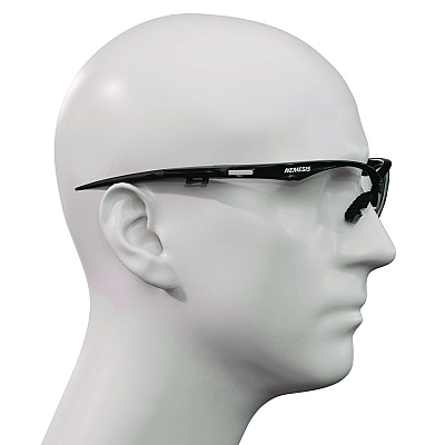 KleenGuard V30 Nemesis VL Safety Glasses, Black Frame, Clear Lens, 12/Carton (KCC55401)