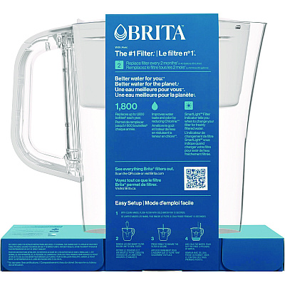 Brita Small 6-Cup Water Filter Pitcher with 1 Standard Filter, Clear, 2/Carton (CLO36089)