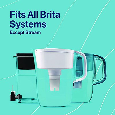 Brita Small 6-Cup Water Filter Pitcher with 1 Standard Filter, Clear, 2/Carton (CLO36089)