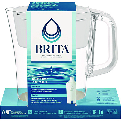 Brita Small 6-Cup Water Filter Pitcher with 1 Standard Filter, Clear (CLO36089EA)