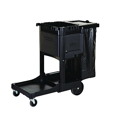 Rubbermaid Commercial Cleaning Cart Locking Door Kit, Black (1861443)