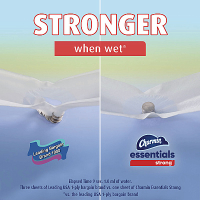 Charmin Essentials Strong Bathroom Tissue, Septic Safe, 1-Ply, White, 429/Roll, 36 Rolls/Carton (PGC05044)