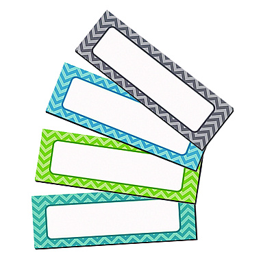 Teacher Created Resources Chevron Labels Magnetic Accents, Chevron Labels, 1.5" x  4.75", Assorted Colors, 20/Pack (TCR77204)