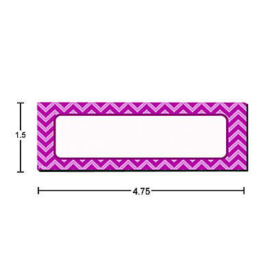 Teacher Created Resources Chevron Labels Magnetic Accents, Chevron Labels, 1.5" x  4.75", Assorted Colors, 20/Pack (TCR77204)
