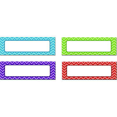 Teacher Created Resources Chevron Labels Magnetic Accents, Chevron Labels, 1.5" x  4.75", Assorted Colors, 20/Pack (TCR77204)
