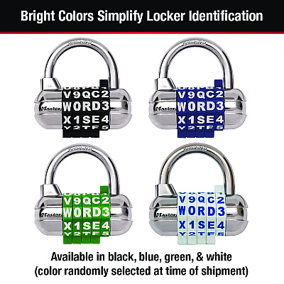 Master Lock Password Plus Combination Lock, Hardened Steel Shackle, 2.5" Wide, Chrome/Assorted (MLK1534D)
