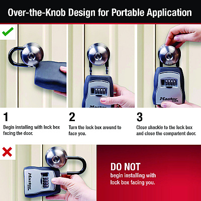 Master Lock Locking Combination 5 Key Steel Box, 3.25" Wide, Black/Silver (MLK5400D)