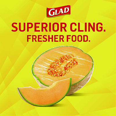 Glad Cling'N Seal Plastic Food Wrap, 200 Square Foot Roll, Clear, 12 Rolls/Carton (CLO00020CT)