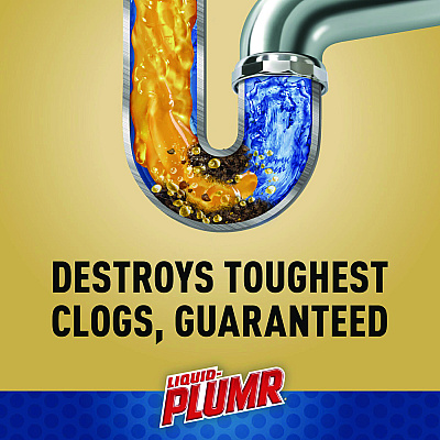 Liquid Plumr Pro-Strength Full Clog Destroyer Plus PipeGuard, Gel, 80 oz, 6/Carton (CLO00228CT)