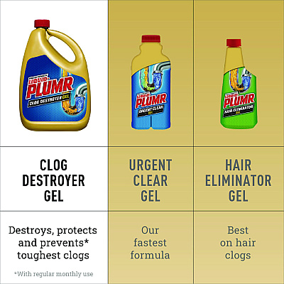 Liquid Plumr Pro-Strength Full Clog Destroyer Plus PipeGuard, Gel, 80 oz, 6/Carton (CLO00228CT)